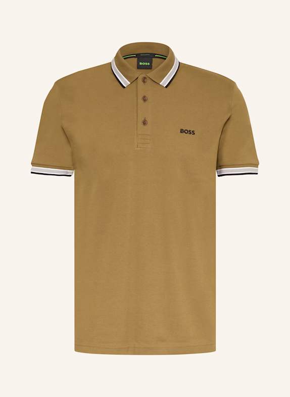 BOSS Piqué-Poloshirt PADDY CURVED Regular Fit BRAUN