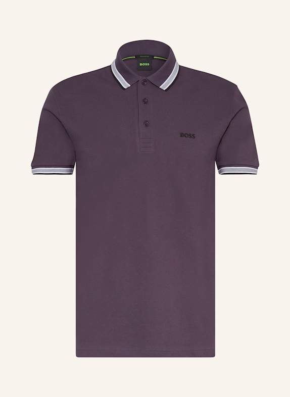 BOSS Piqué-Poloshirt PADDY CURVED Regular Fit DUNKELLILA