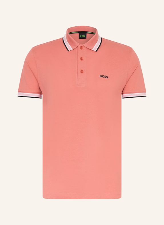 BOSS Piqué-Poloshirt PADDY CURVED Regular Fit HELLROT