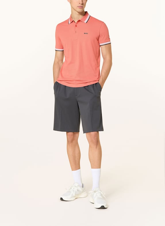 BOSS Piqué-Poloshirt PADDY CURVED Regular Fit HELLROT
