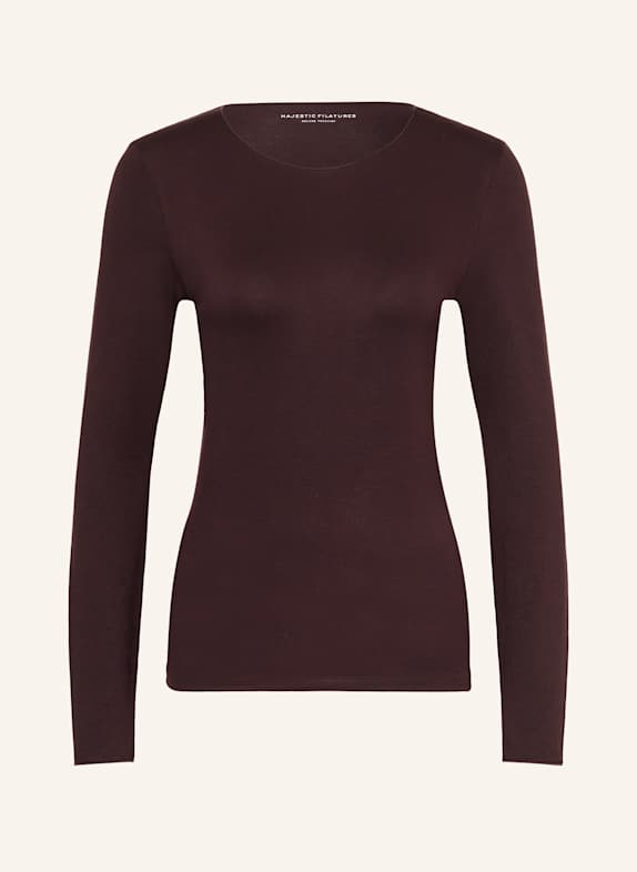 MAJESTIC FILATURES Long sleeve shirt DARK BROWN