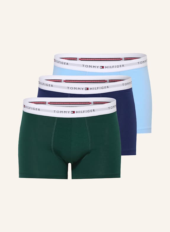 TOMMY HILFIGER 3er-Pack Boxershorts GRÜN/ BLAU/ HELLBLAU