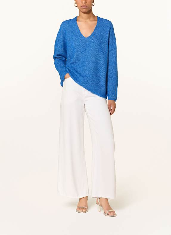 MOS MOSH Trui THORA met alpaca BLAUW