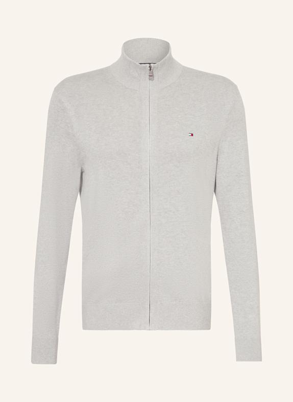 TOMMY HILFIGER Strickjacke HELLGRAU