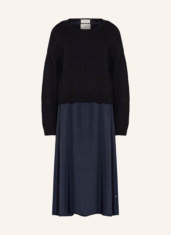 ROBE LÉGÈRE Zestaw: sukienka i sweter GRANATOWY