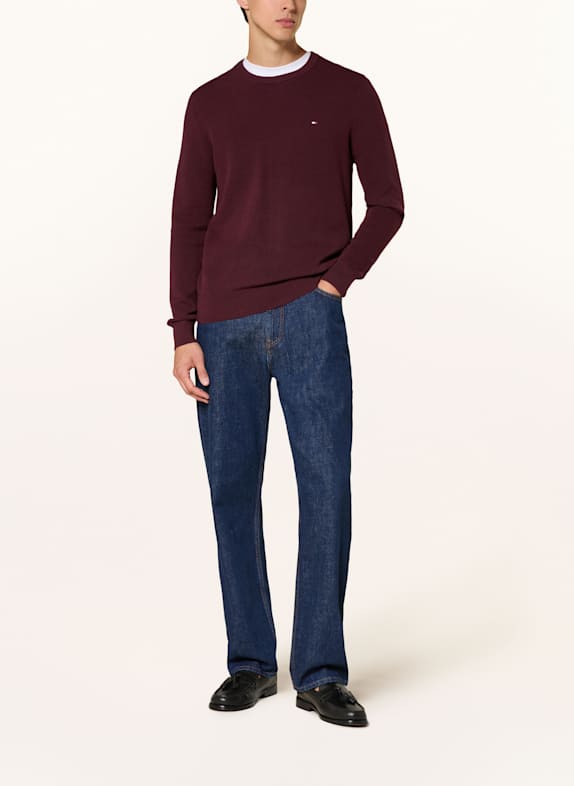 TOMMY HILFIGER Pullover DUNKELROT