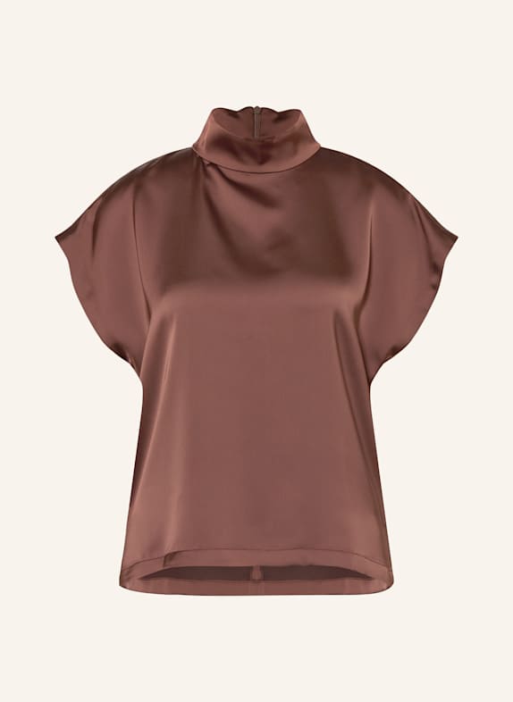 HUGO Blusentop CANELI-1 aus Satin 201 DARK BROWN