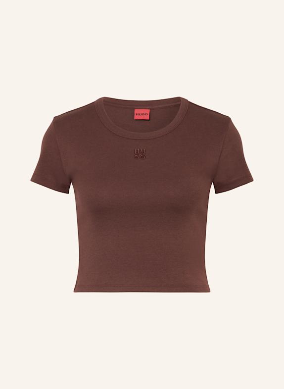 HUGO Cropped-Shirt DELANOR BRAUN