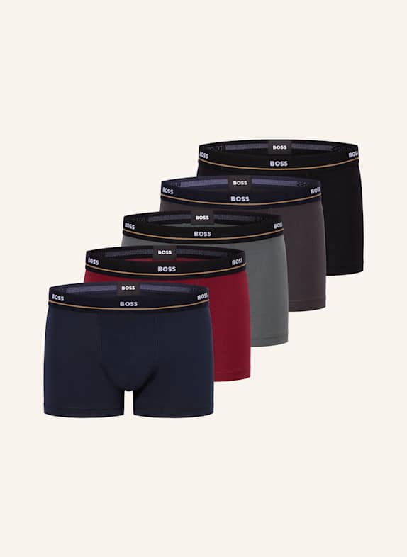 BOSS 5er-Pack Boxershorts ESSENTIAL DUNKELBLAU/ DUNKELROT/ KHAKI