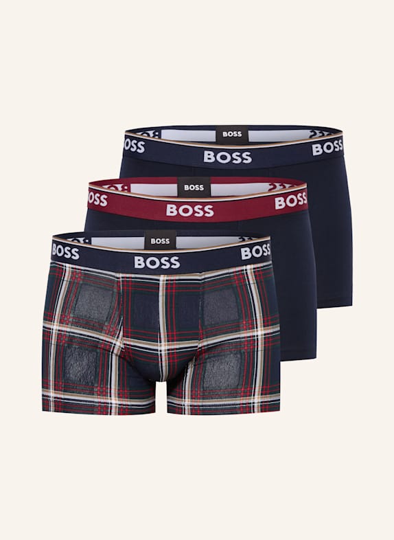 BOSS 3er-Pack Boxershorts POWER BLAU/ DUNKELBLAU/ ROT