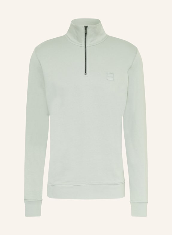 BOSS Half-zip sweater in sweatskater fabric ZETRUST MINT