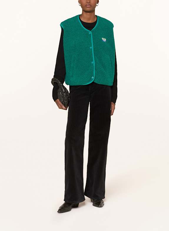 American Vintage Teddyfell-Weste PETROL