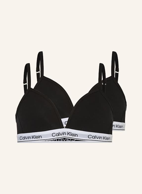 Calvin Klein 2er-Pack Bustiers ICON COTTON STRETCH SCHWARZ / WEISS / HELLGRAU