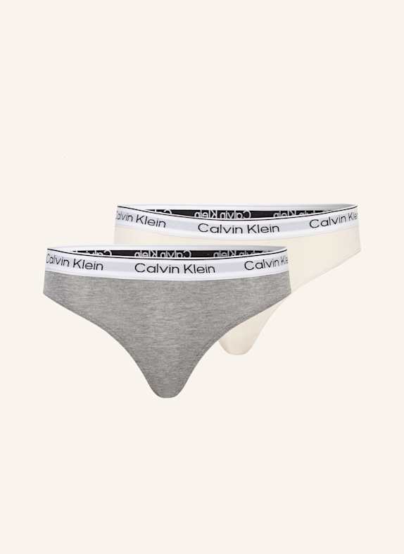 Calvin Klein 2er-Pack Slips ICON COTTON STRETCH GRAU / CREME