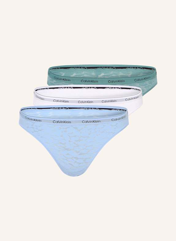 Calvin Klein 3er-Pack Slips MODERN LACE GRÜN/ WEISS/ HELLBLAU