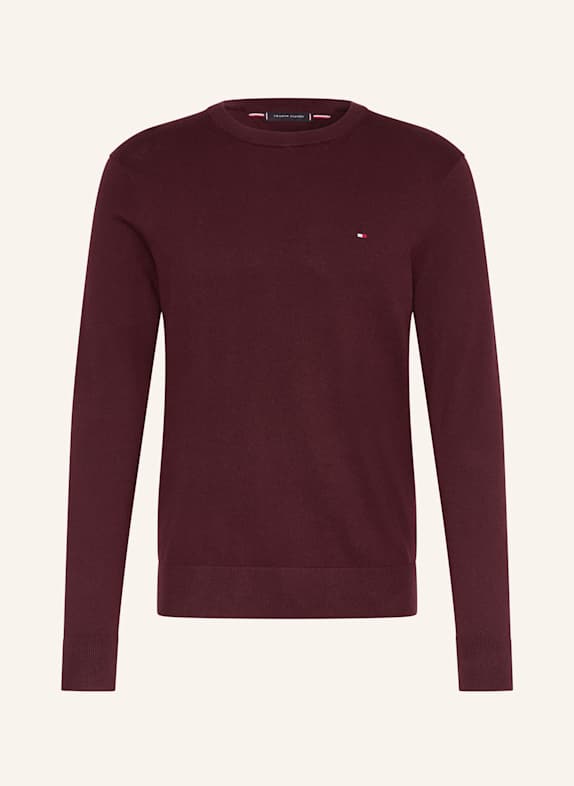 TOMMY HILFIGER Pullover DUNKELROT