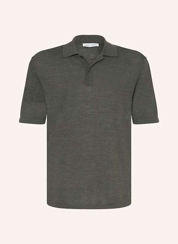 SAMSØE  SAMSØE Strick-Poloshirt SAROWAN DUNKELGRÜN
