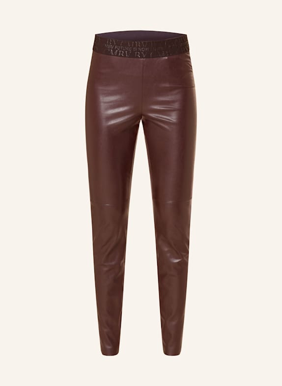 CAMBIO Leggings RANDA in Lederoptik DUNKELROT