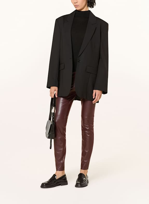 CAMBIO Leggings RANDA in leerlook DONKERROOD