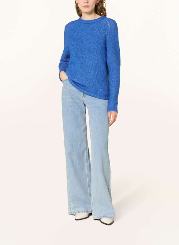 MOS MOSH Trui MMTAMMY THORA met alpaca en kasjmier BLAUW