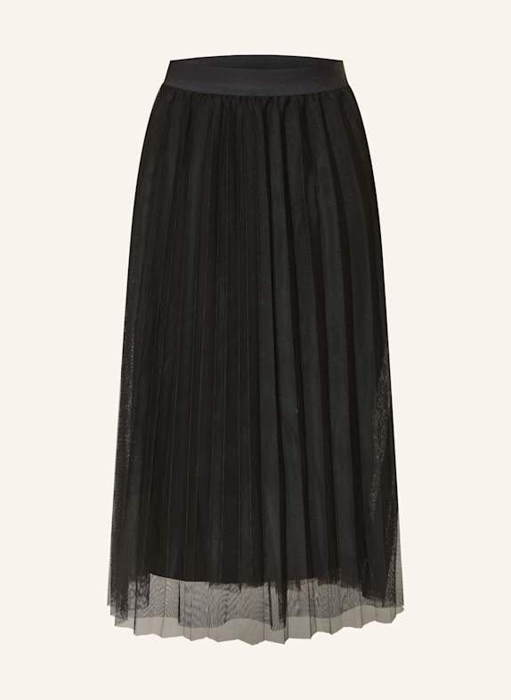 BETTY&CO Plisseerock aus Mesh SCHWARZ