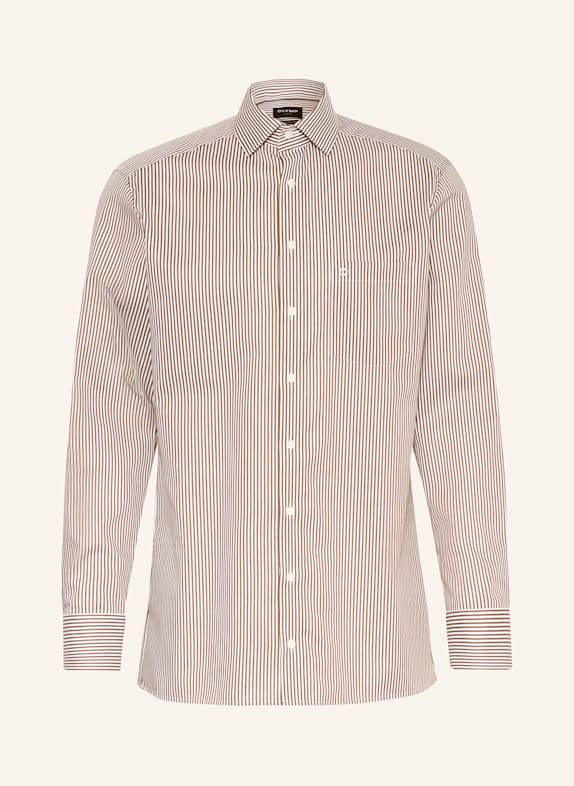 OLYMP Hemd Luxor modern fit DUNKELBRAUN / WEISS