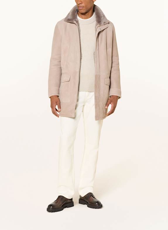 ARMA Leather coat MANO with lambskin TAUPE