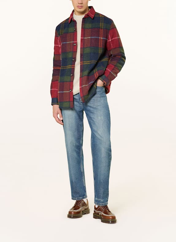 Barbour Flanellen overshirt CHAPTER ROOD / GROEN / DONKERBLAUW