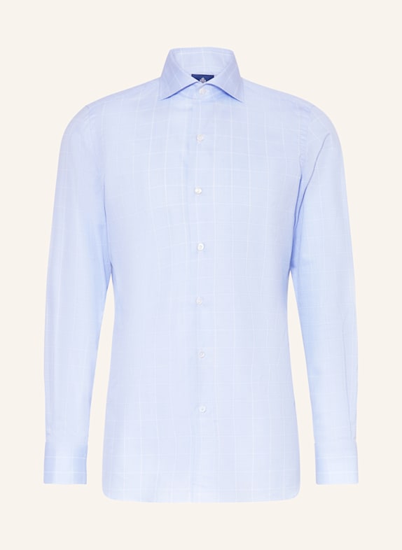 FINAMORE 1925 Hemd NAPOLI Regular Fit WEISS / HELLBLAU