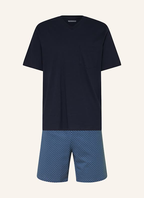 SCHIESSER Shorty-Schlafanzug COMFORT ESSENTIALS DUNKELBLAU / BLAU