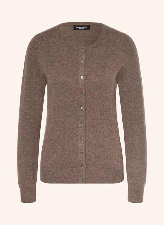 REPEAT Strickjacke aus Cashmere BRAUN