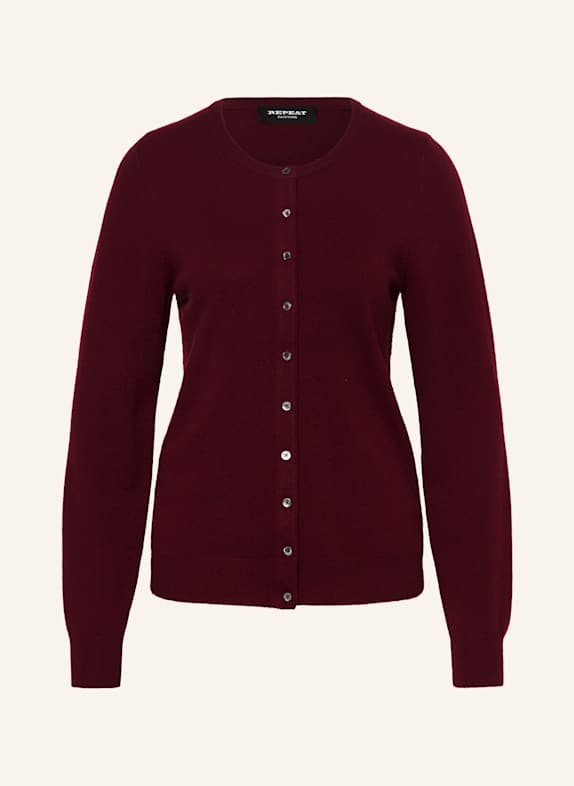 REPEAT Strickjacke aus Cashmere DUNKELROT