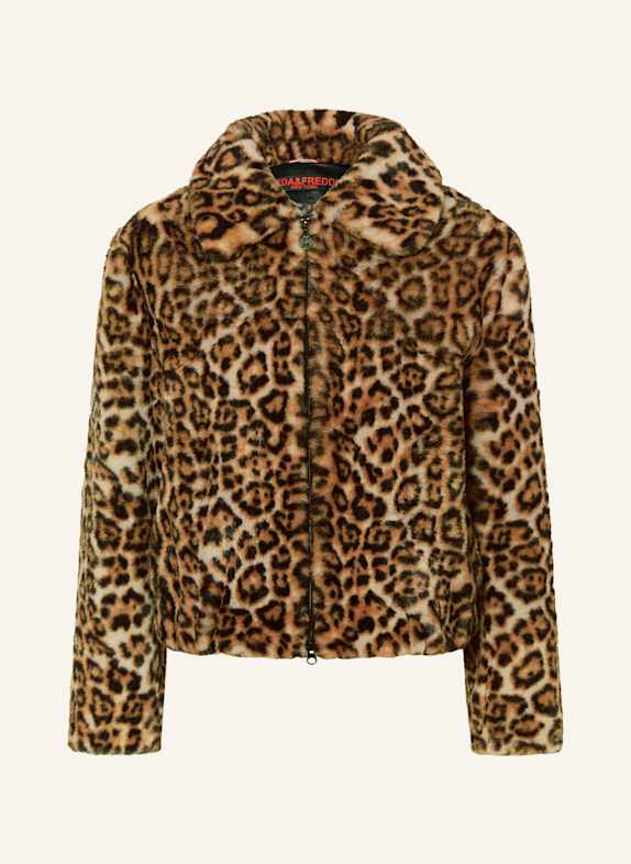 FRIEDA & FREDDIES Veste en fourrure synthétique XAVI CRÈME/ MARRON/ MARRON FONCÉ