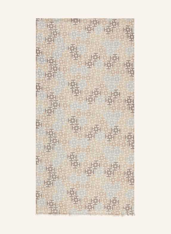 HEMISPHERE Cashmere-Schal mit Seide BEIGE/ BLAUGRAU/ TAUPE