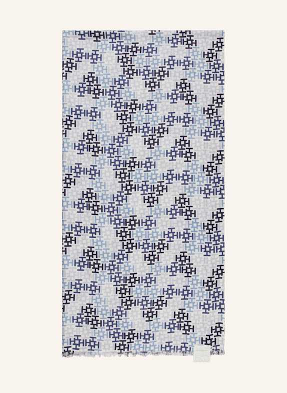 HEMISPHERE Cashmere-Schal mit Seide BLAU/ BLAUGRAU/ DUNKELBLAU
