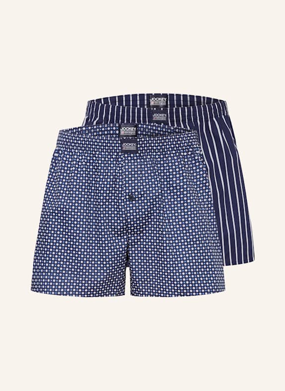 JOCKEY 2er-Pack Web-Boxershorts EVERDAY DUNKELBLAU/ WEISS/ BLAU