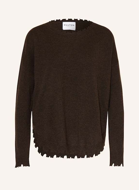 KUJTEN Cashmere-Pullover MELAH DUNKELBRAUN