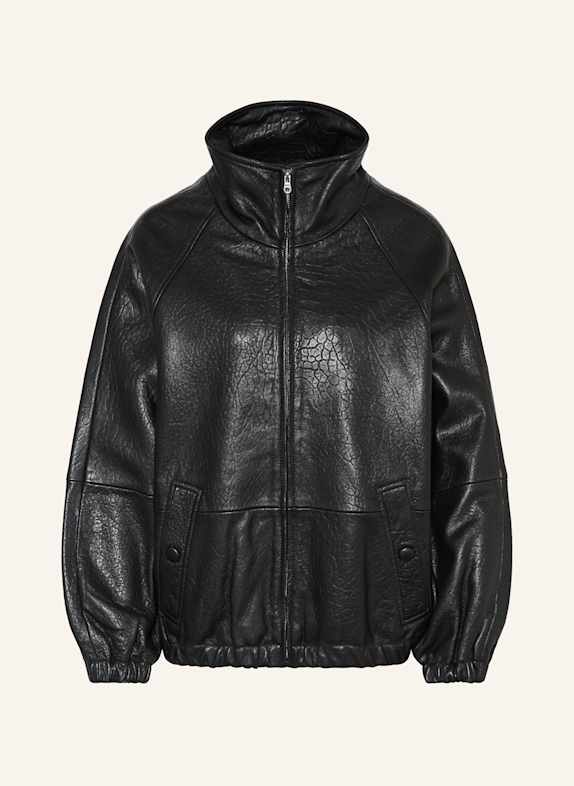 SANDRO Lederjacke SCHWARZ