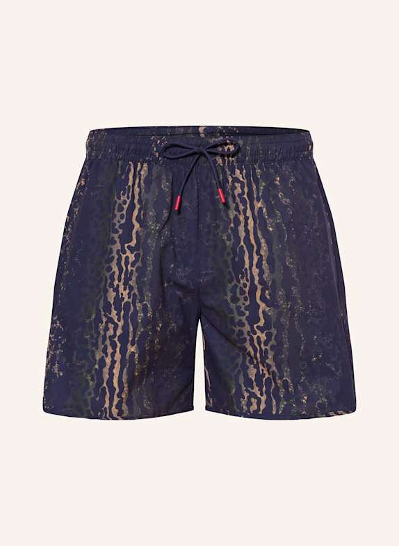 HUGO Badeshorts JOSE DUNKELBLAU/ GRÜN/ BEIGE