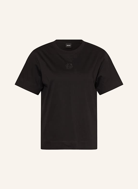 BOSS T-Shirt ELPHA mit Schmucksteinen SCHWARZ
