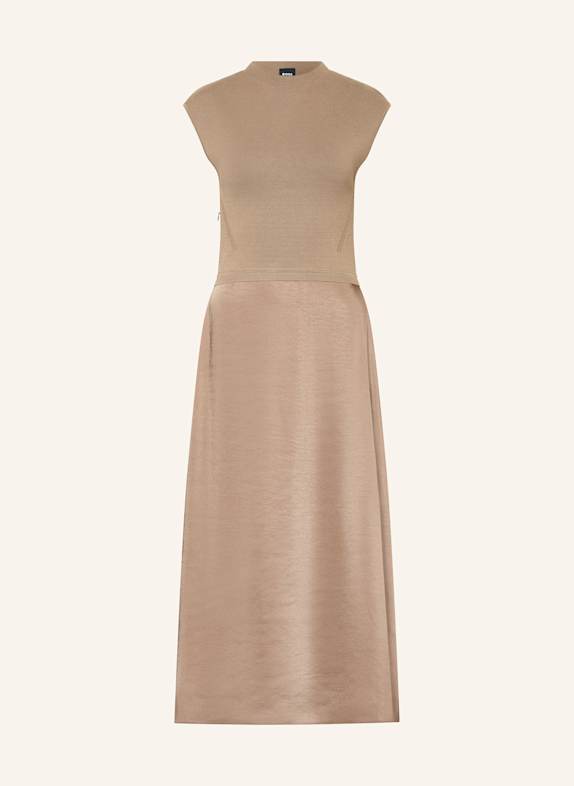 BOSS Kleid FERDOLINI im Materialmix HELLBRAUN
