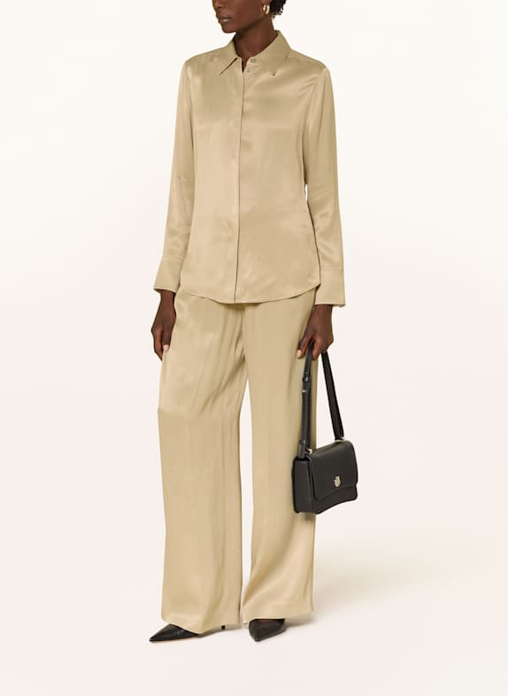 BOSS Overhemd BERUTA1 van satijn BEIGE