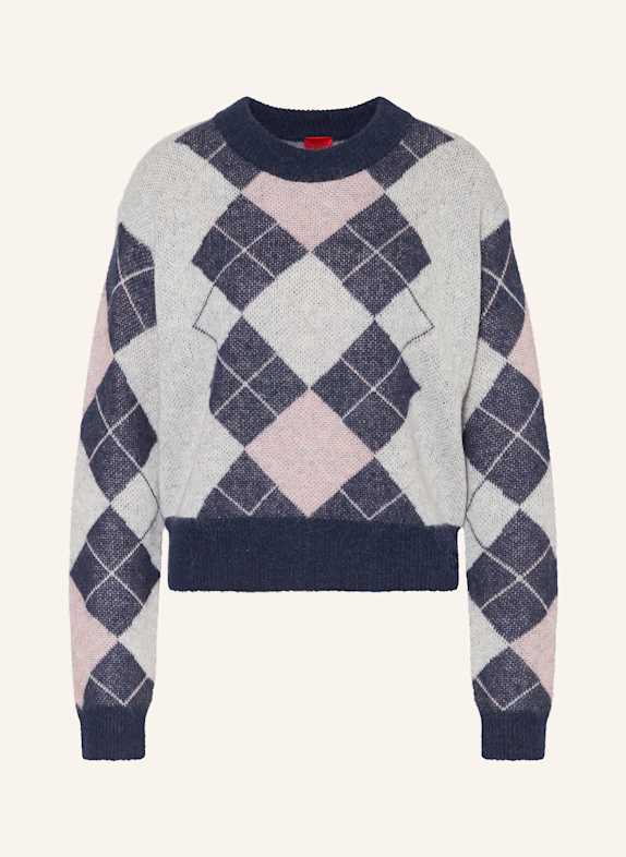 HUGO Pullover SACERO DUNKELBLAU/ WEISS/ ROSA