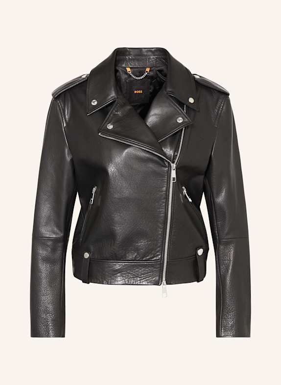 BOSS Lederjacke SANDY SCHWARZ
