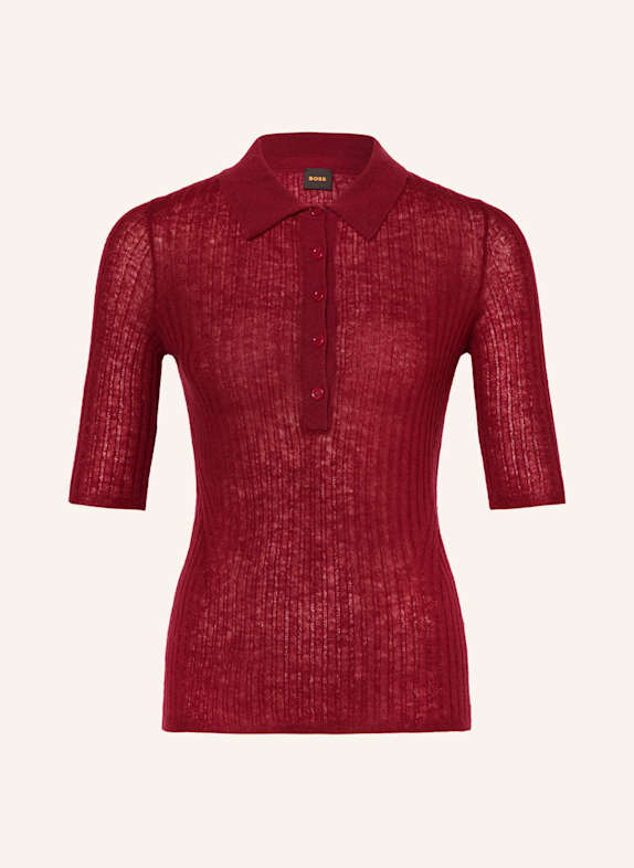 BOSS Strick-Poloshirt FUGANO DUNKELROT