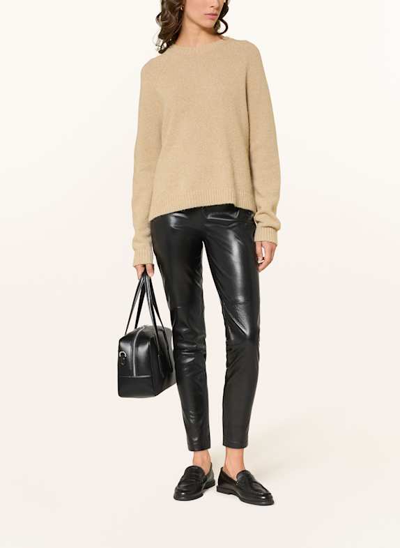 BOSS Leggings TASKIN in leerlook ZWART