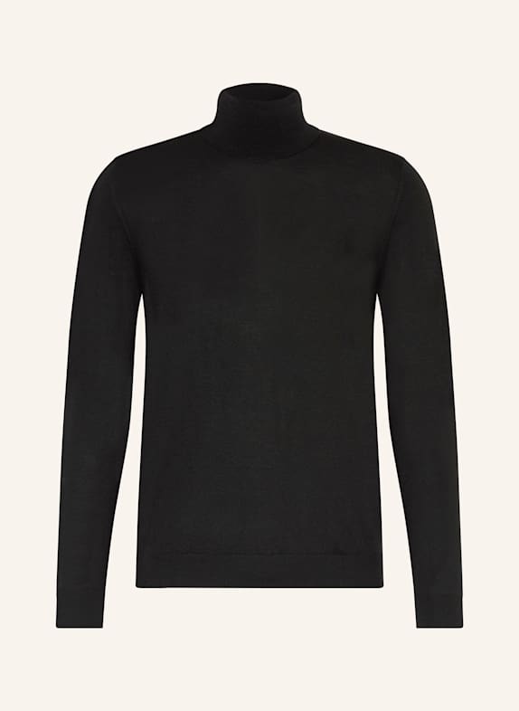 PAUL Rollkragenpullover aus Merinowolle SCHWARZ