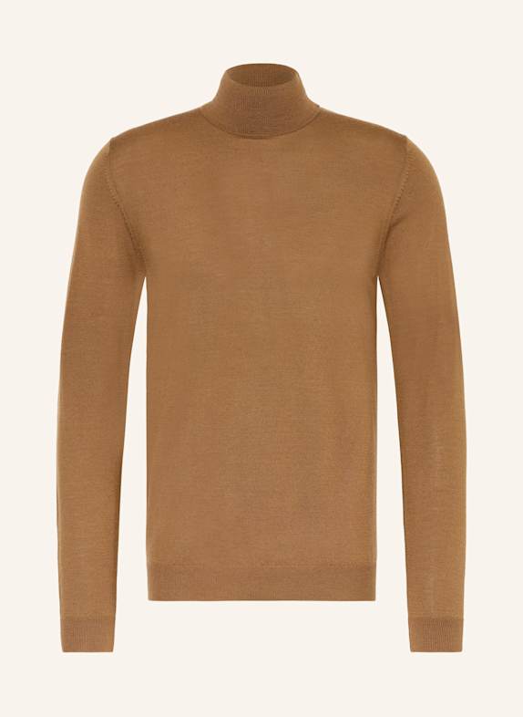 PAUL Rollkragenpullover aus Merinowolle COGNAC