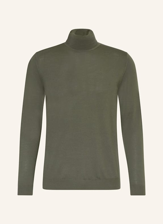 PAUL Rollkragenpullover aus Merinowolle OLIV