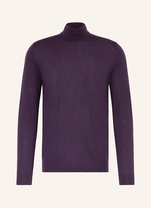 PAUL Rollkragenpullover aus Merinowolle DUNKELLILA